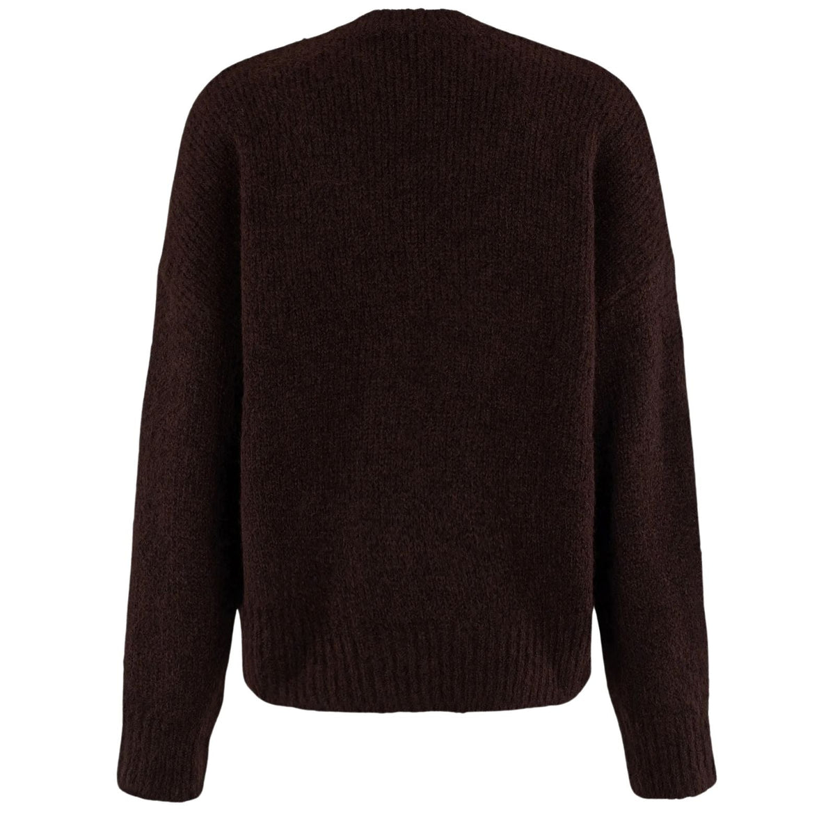 Donkerbruine solid effen sweater Labi - Capuchon Fashion