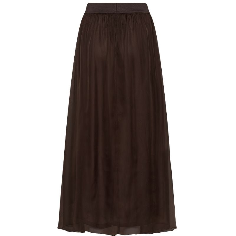 Donkerbruine tulle maxi rok Coral - Capuchon Fashion