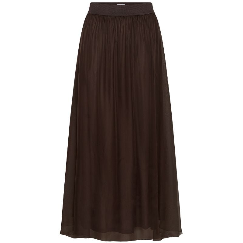 Donkerbruine tulle maxi rok Coral - Capuchon Fashion