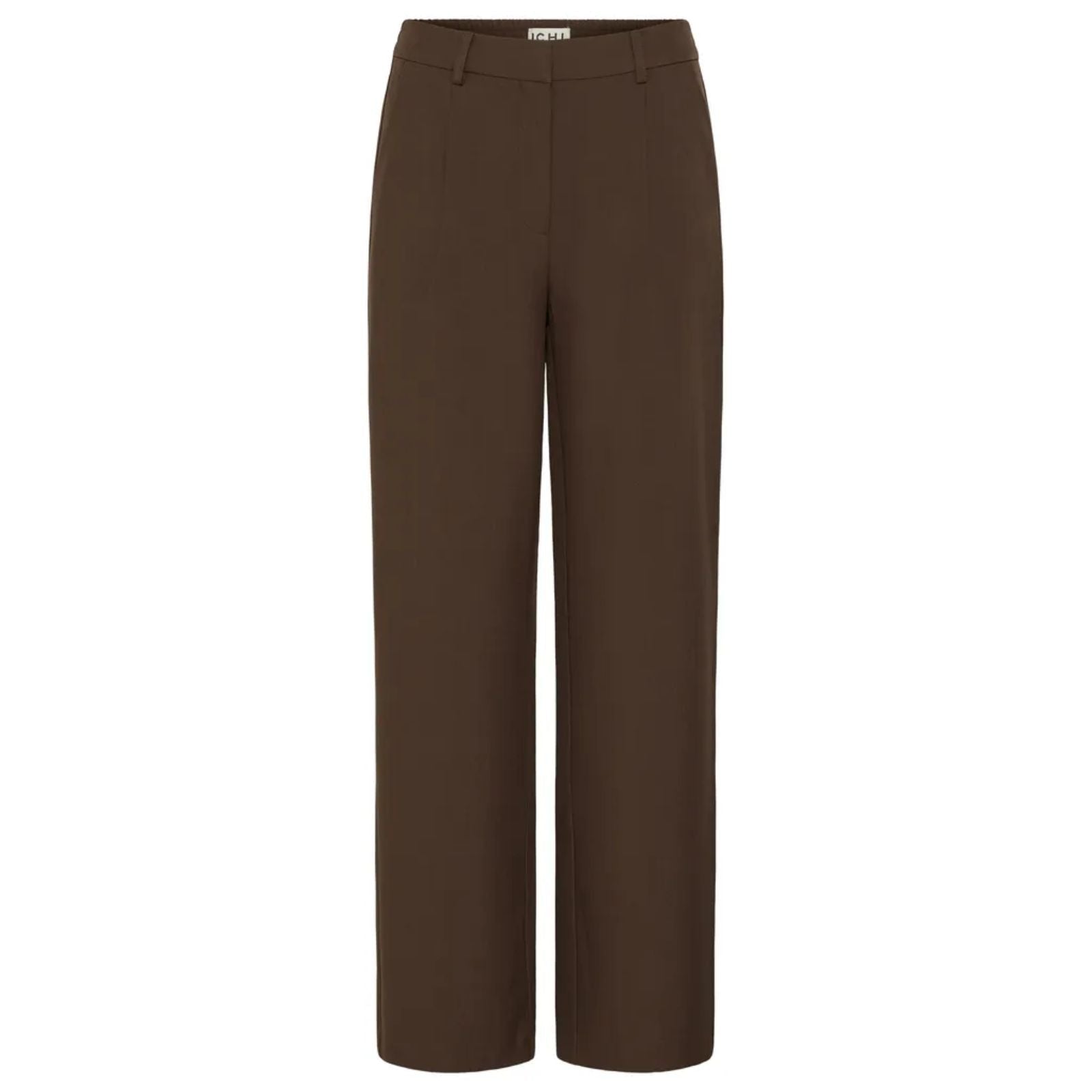 Donkerbruine wide fit pantalon Fava - Capuchon Fashion