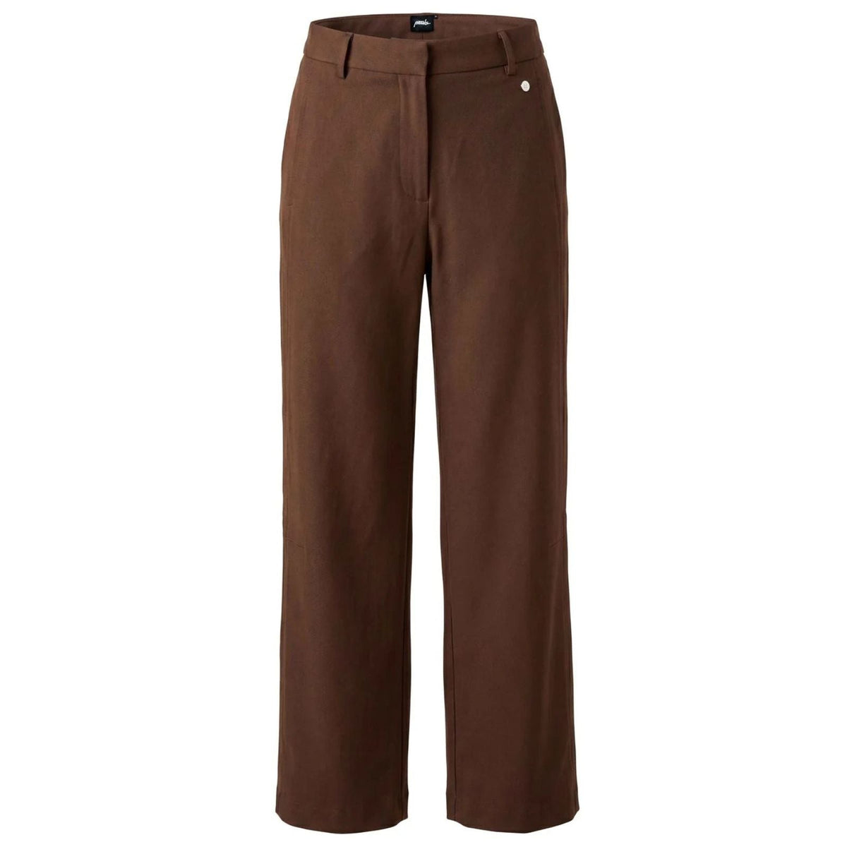 Donkerbruine wide leg pantalon 633246 - Capuchon Fashion