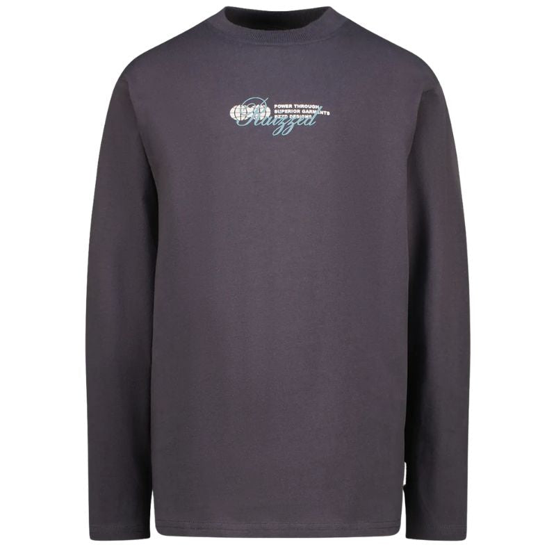 Donkergrijze backprint longsleeve Jiston - Capuchon Fashion