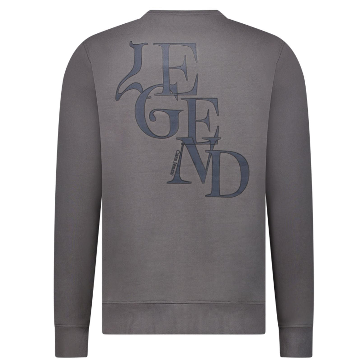 Donkergrijze backprint sweater Isaac - Capuchon Fashion