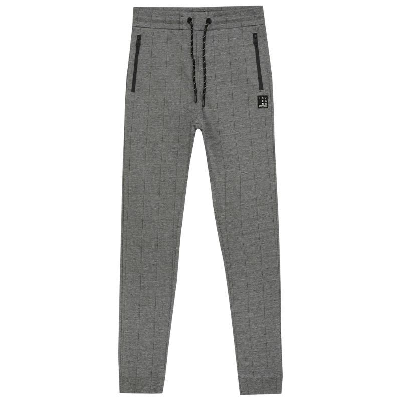Donkergrijze jogpant Check Zip Pocket - Capuchon Fashion