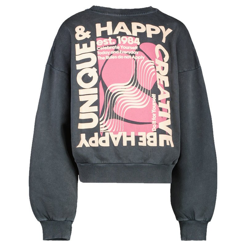 Donkergrijze sweater Sindy - Capuchon Fashion