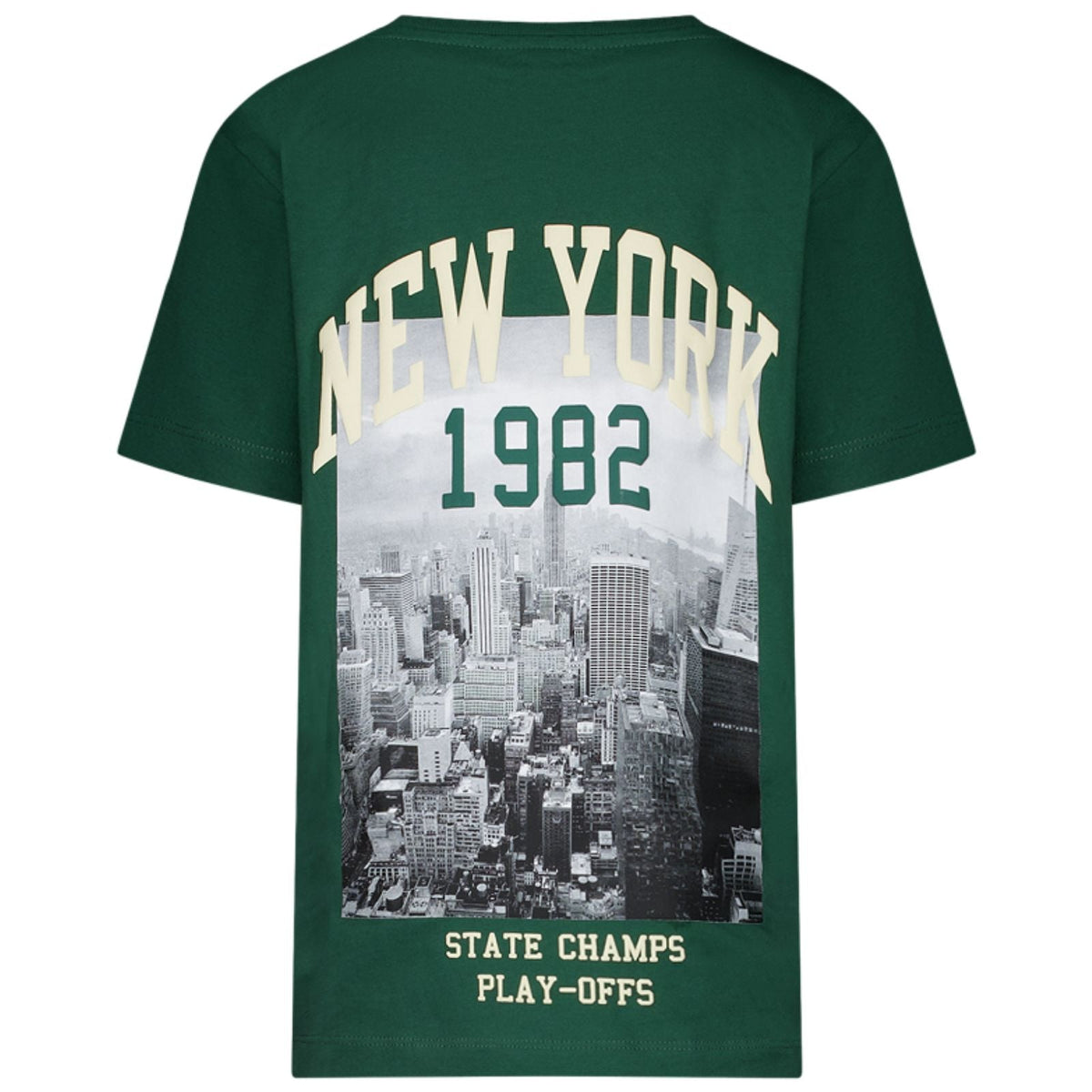 Donkergroen backprint t-shirt Copes - Capuchon Fashion