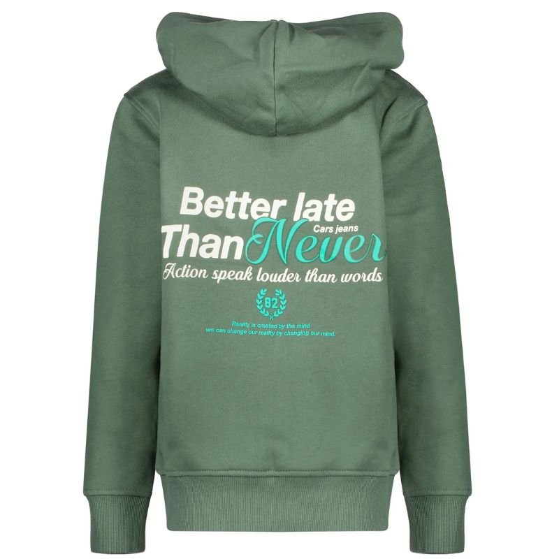 Donkergroen geprinte hoodie Dukey - Capuchon Fashion