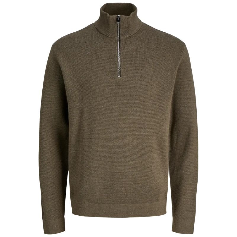 Donkergroene knit sweater Blamilano zip - Capuchon Fashion