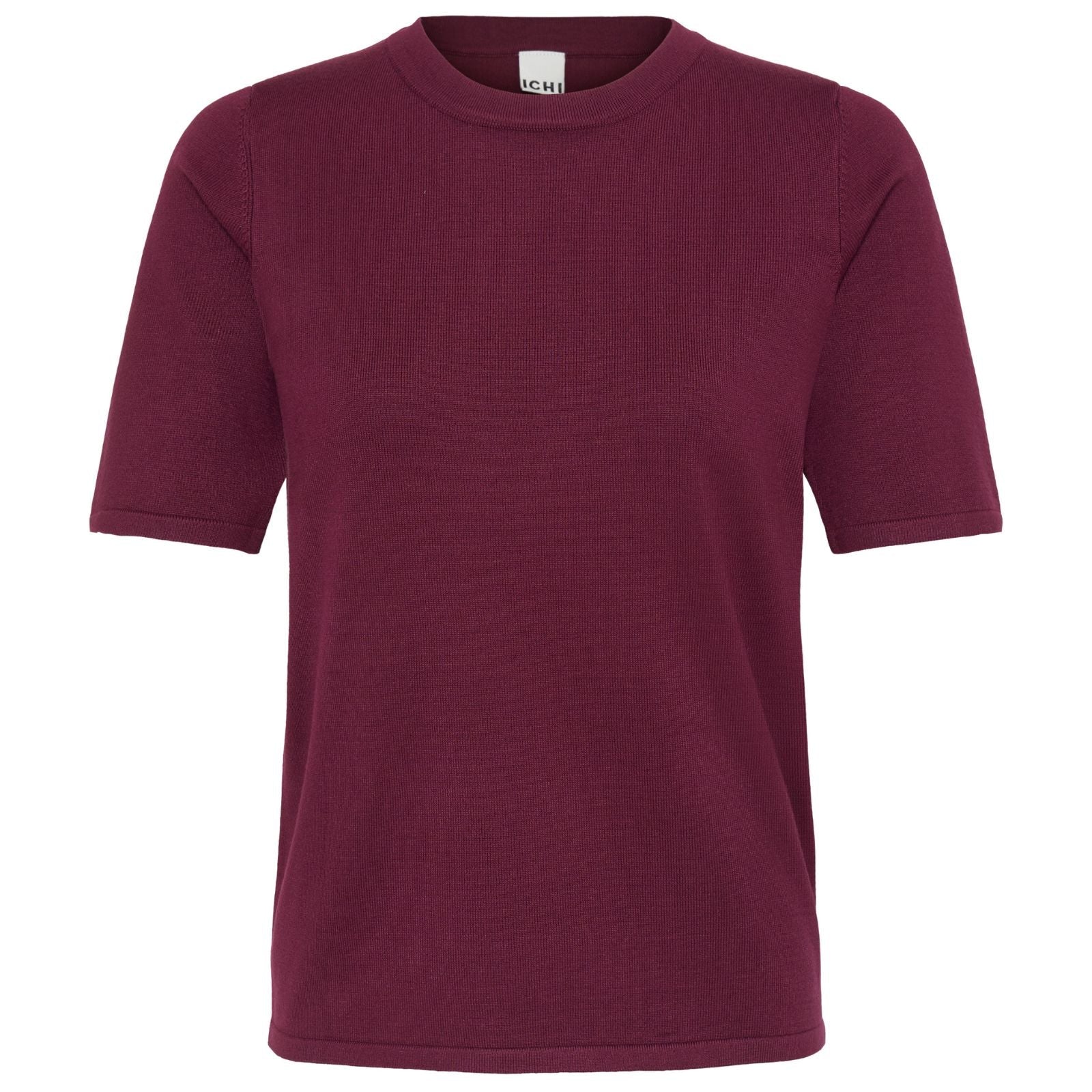 Donkerrode basic knitted top Luls - Capuchon Fashion