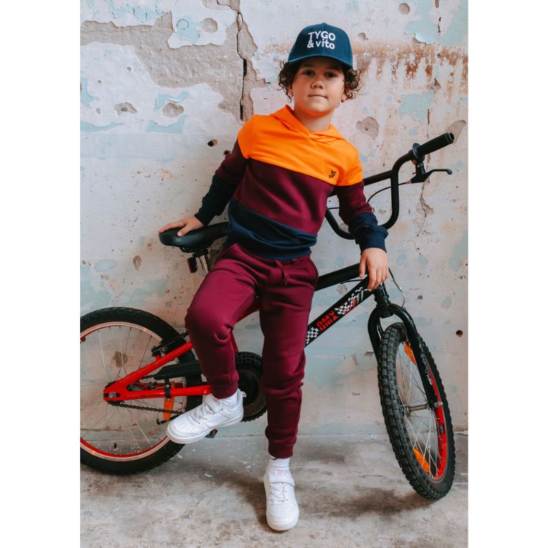 Donkerrode hoodie Hessel - Capuchon Fashion