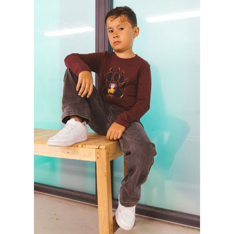 Donkerrode longsleeve Max - Capuchon Fashion