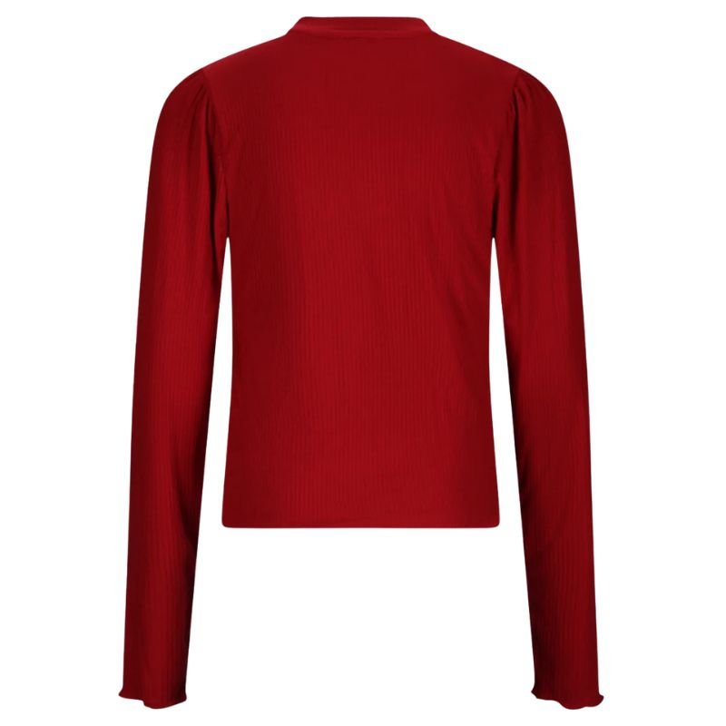 Donkerrode rib jersey crop top Krop - Capuchon Fashion
