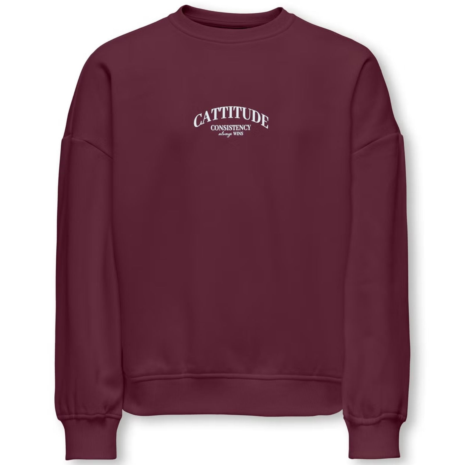 Donkerrood Cattitude geprinte o-neck sweater Bila - Capuchon Fashion