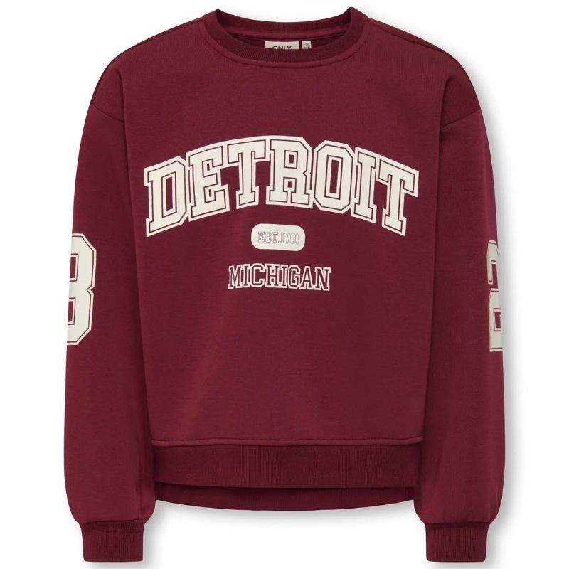 Donkerrood geprinte sweater Victory - Capuchon Fashion