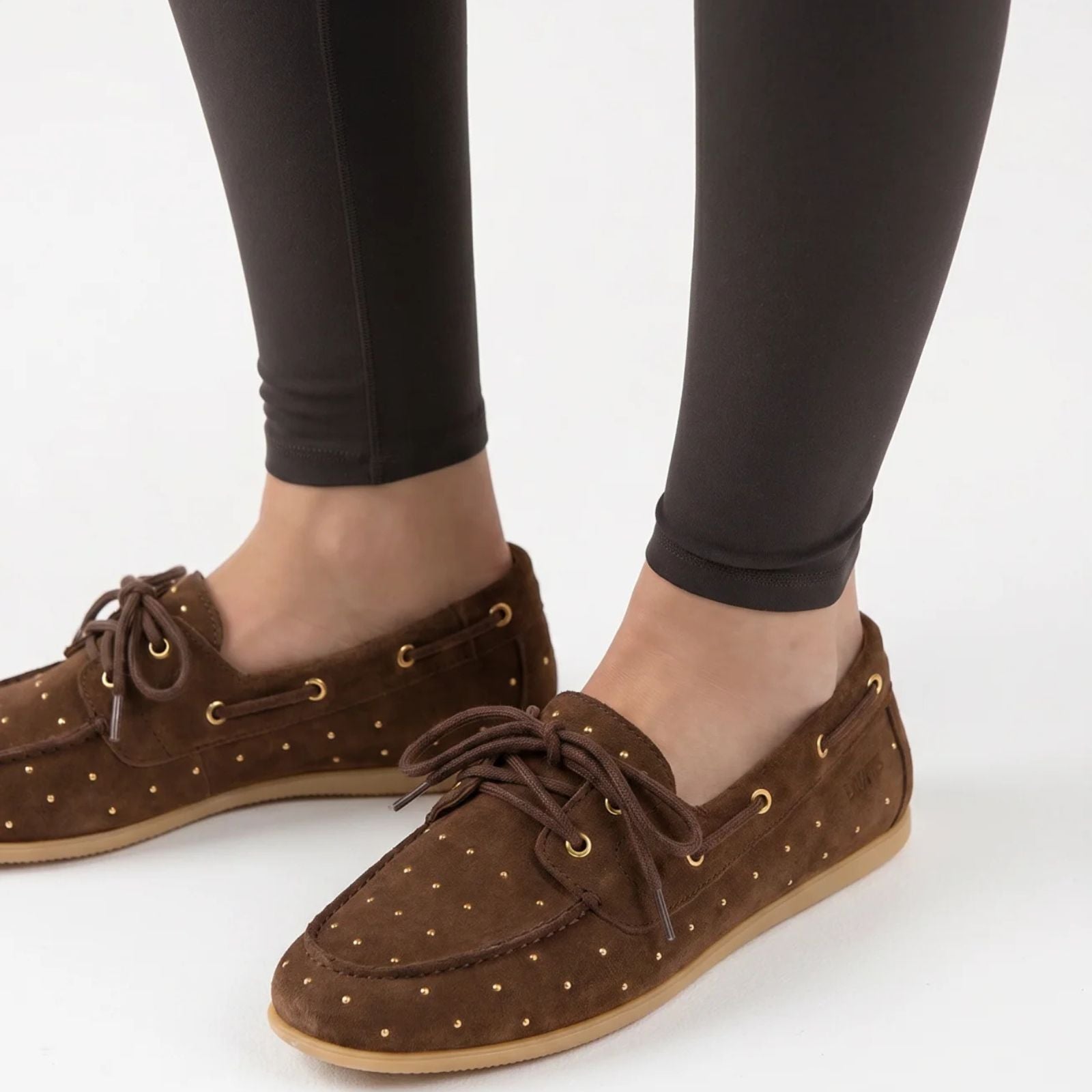 Donkerbruine mocassin Latty Small Studs