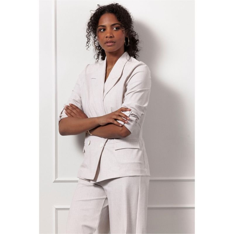 Ecru blazer Zena linen look - Capuchon Fashion