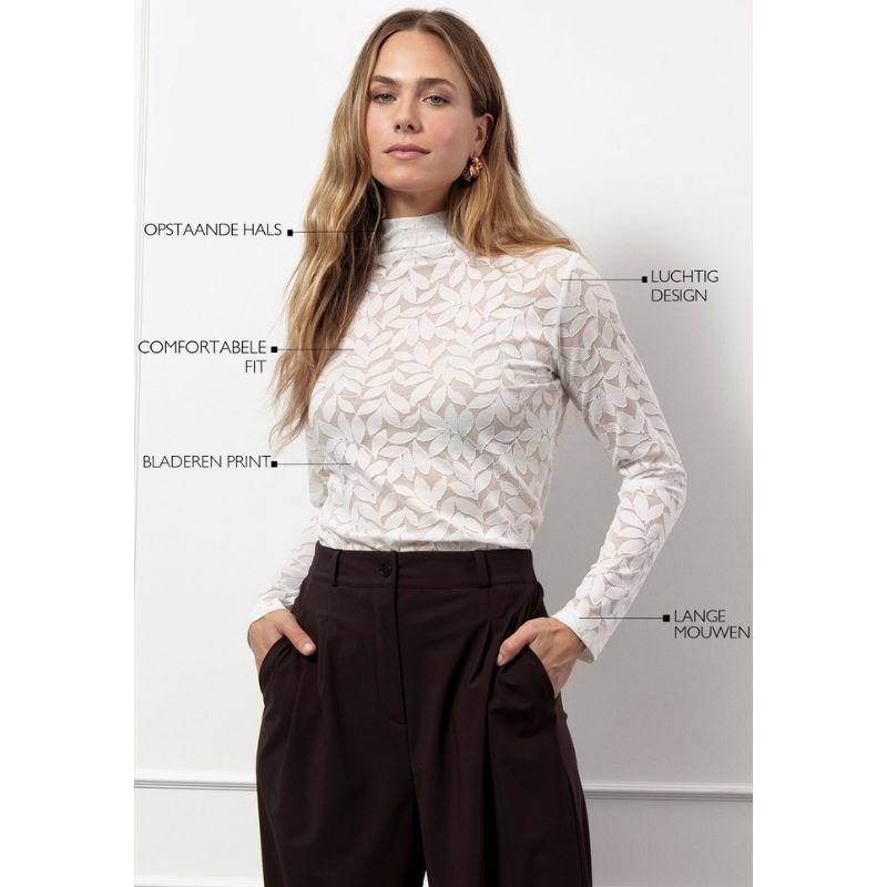 Ecru lace kanten col top Reagan - Capuchon Fashion