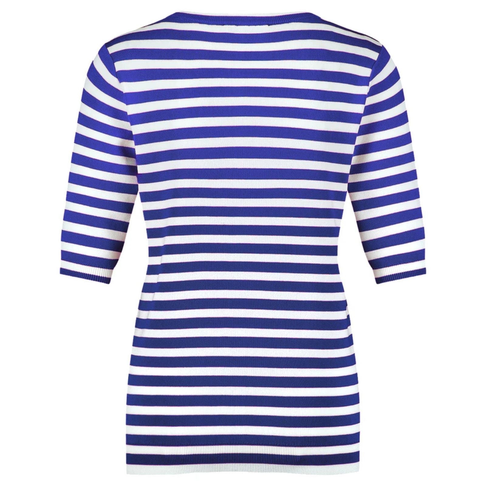 Electric Blue gestreepte sl pullover Luna stripe - Capuchon Fashion