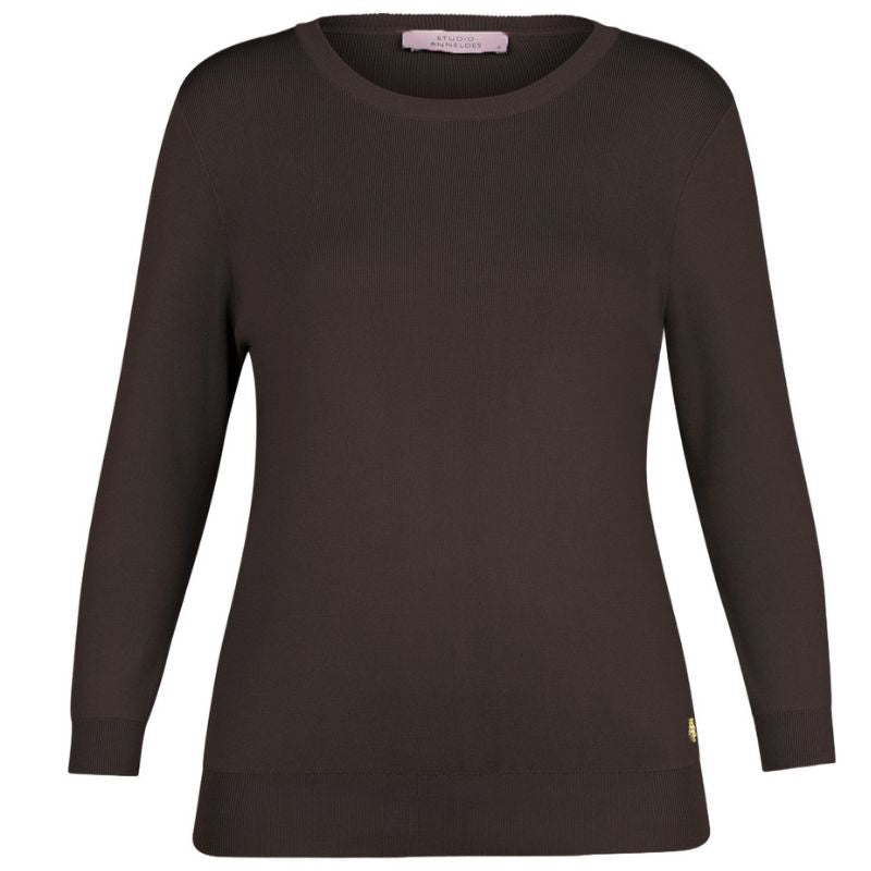 Espresso 3/4 sleeve pullover Luna - Capuchon Fashion