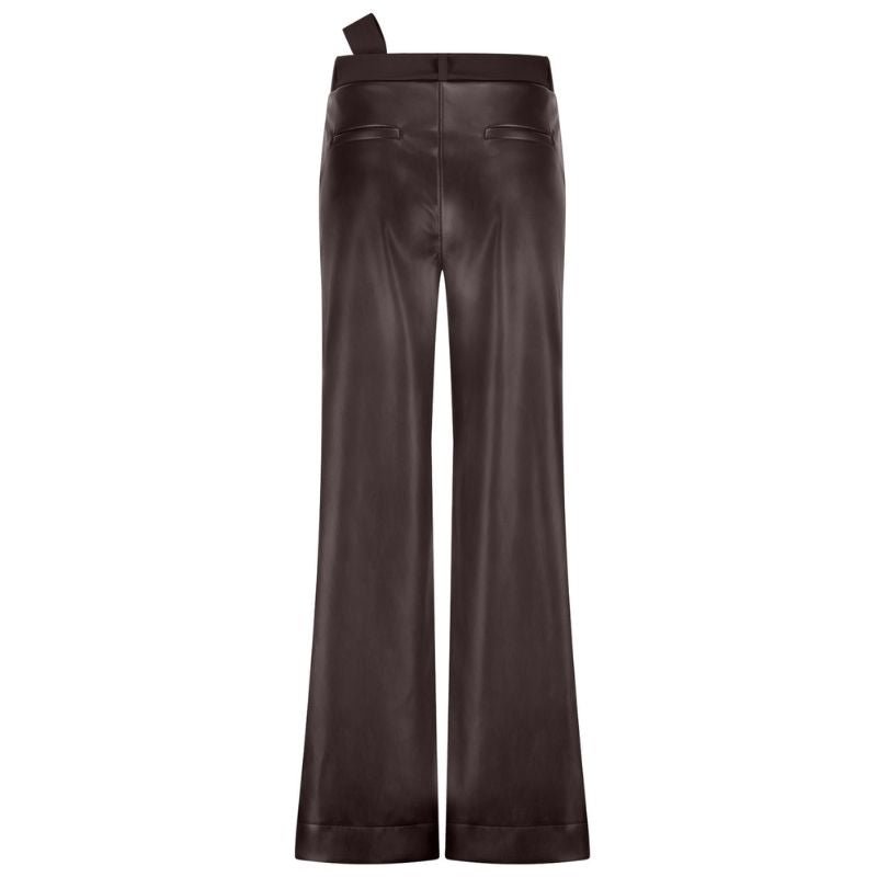 Espresso broek Lexie faux leather - Capuchon Fashion