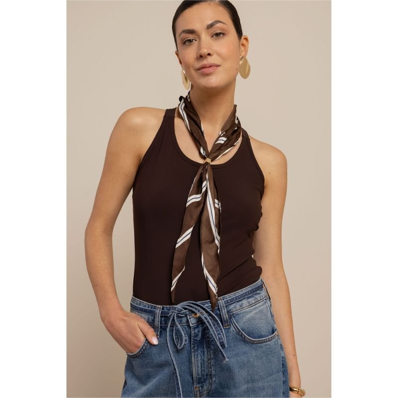 Espresso crossed travel top Cloud - Capuchon Fashion