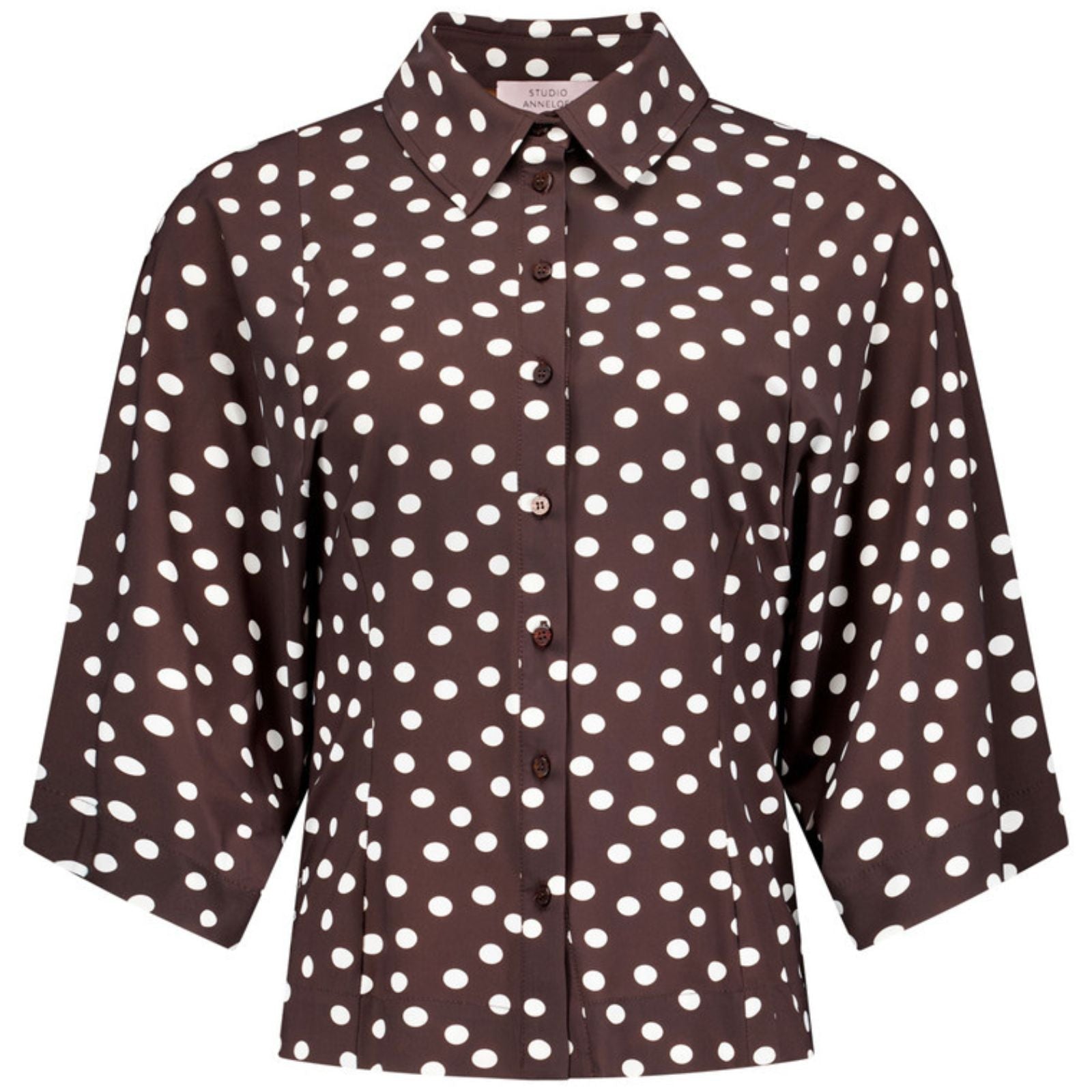 Espresso geprinte blouse Fabienne dot - Capuchon Fashion