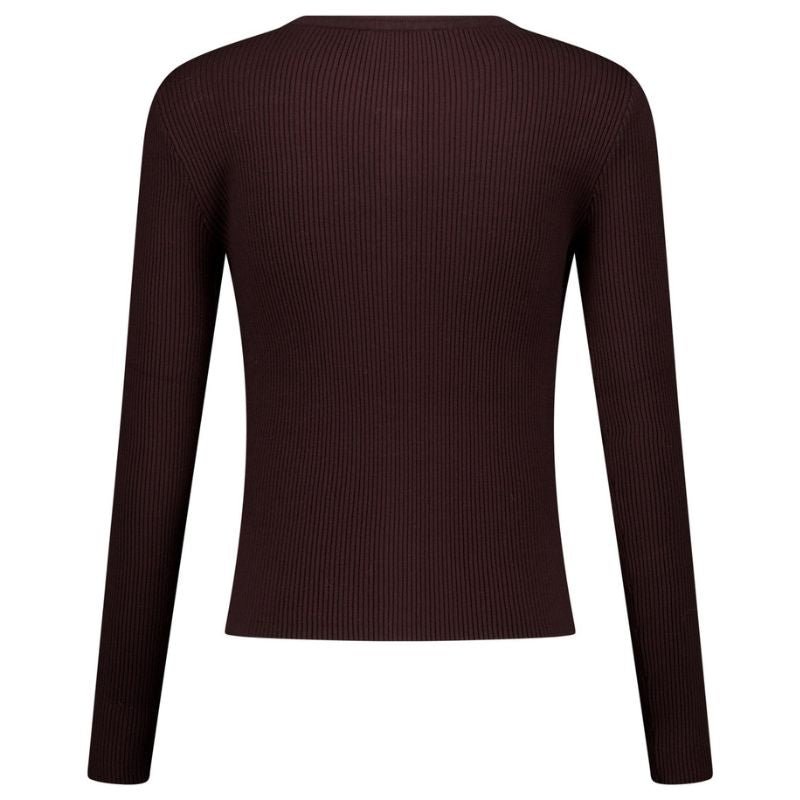 Espresso met kit details cardigan Sienna - Capuchon Fashion