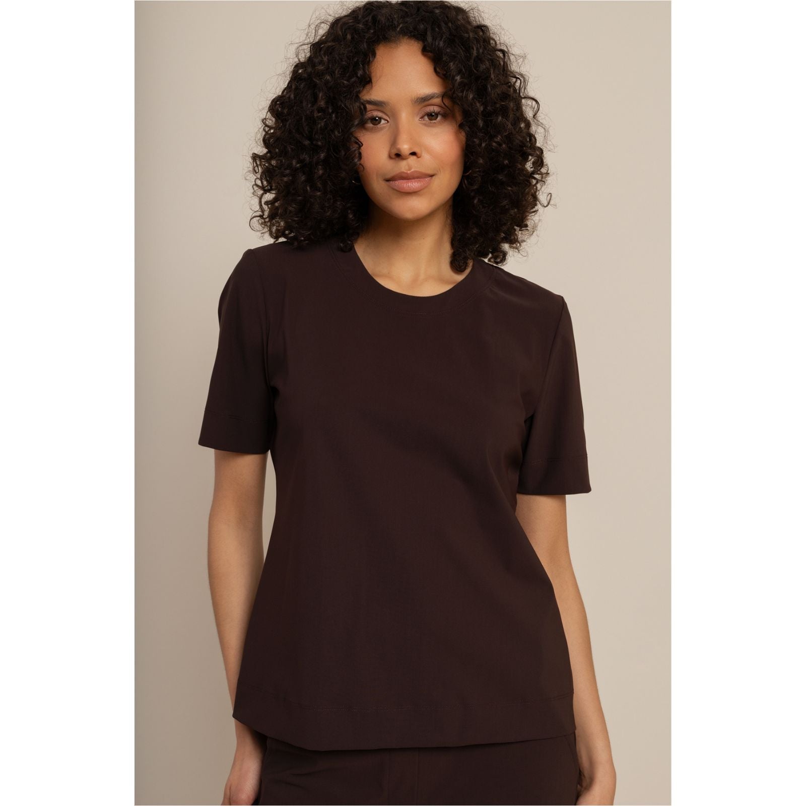 Espresso ronde hals tee Travel - Capuchon Fashion
