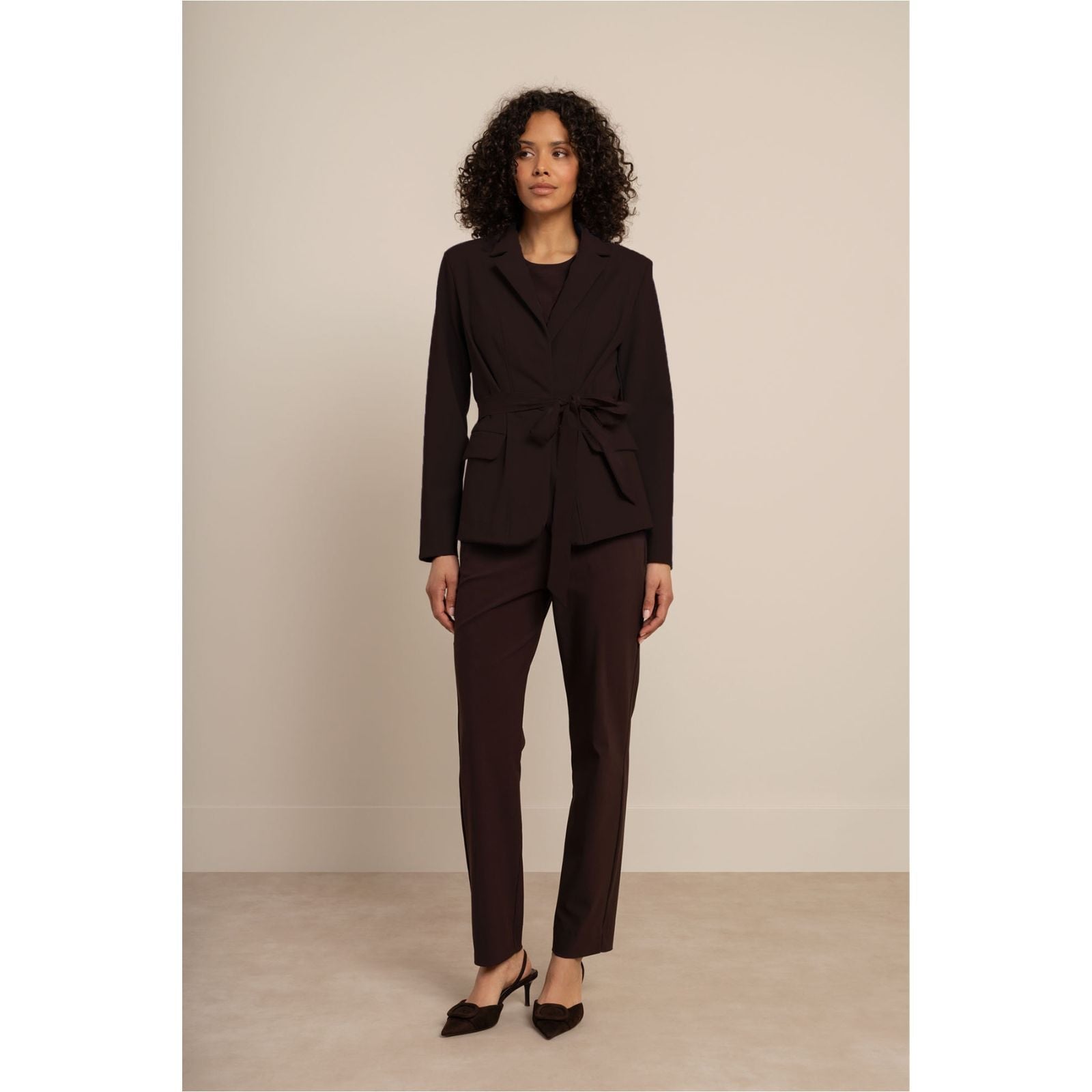Espresso travel blazer Elin bonded - Capuchon Fashion