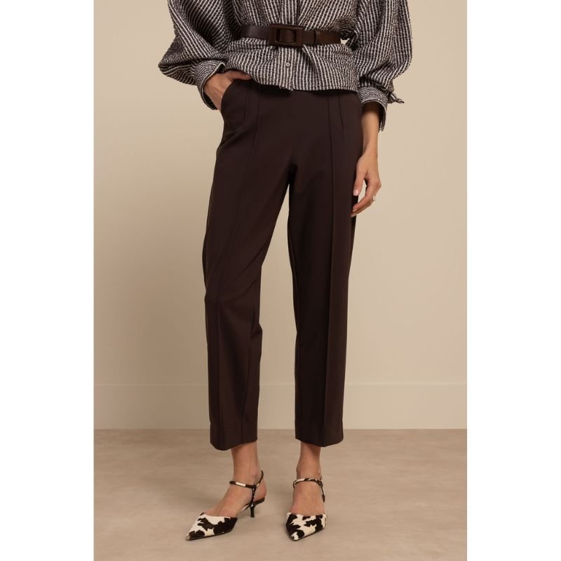 Espresso travel bonded trousers Roisin - Capuchon Fashion