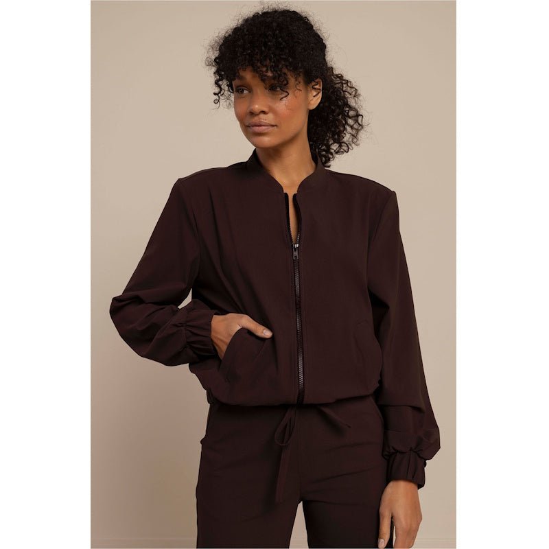 Espresso travel jacket Benja bomber - Capuchon Fashion