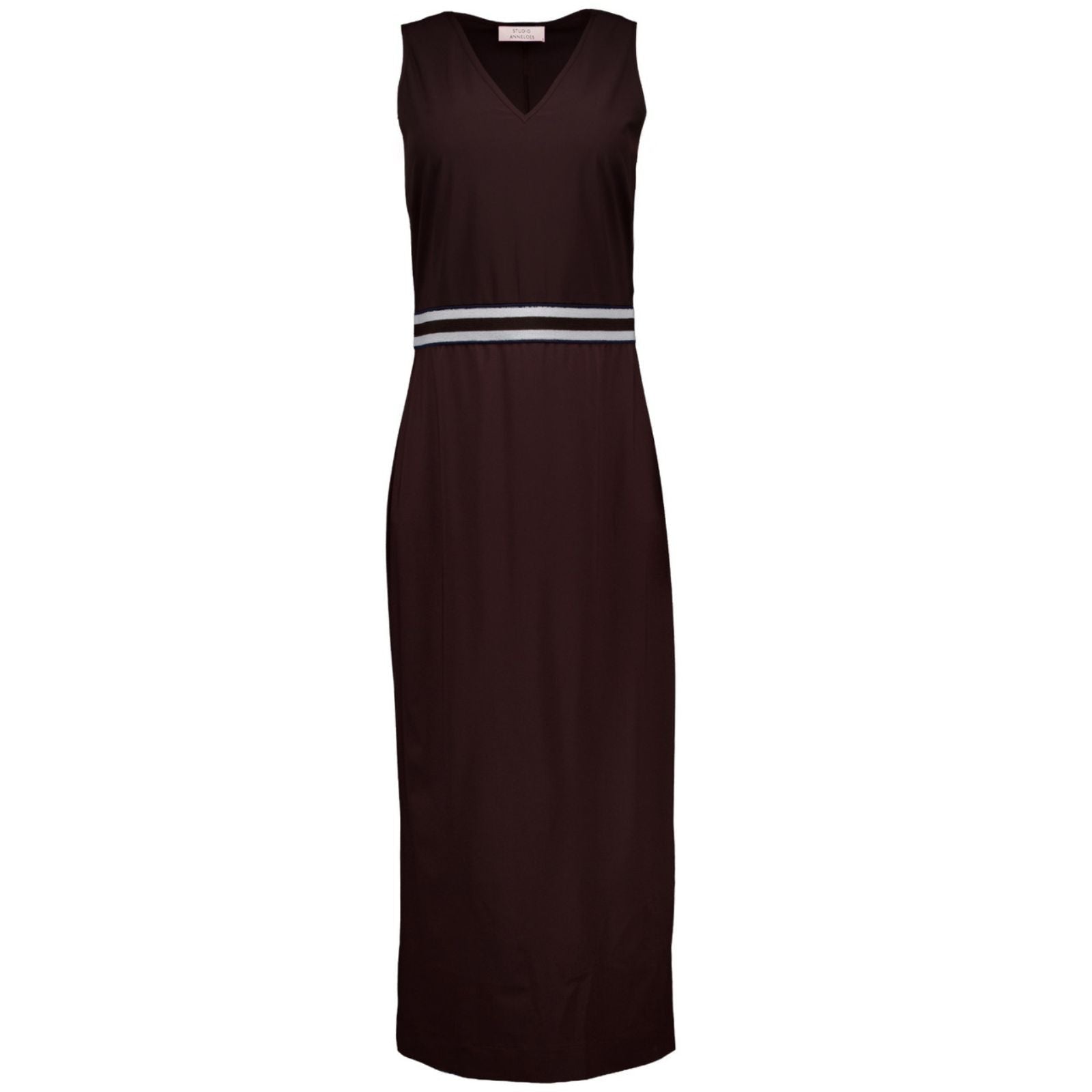 Espresso travel jurk Tirza tape - Capuchon Fashion
