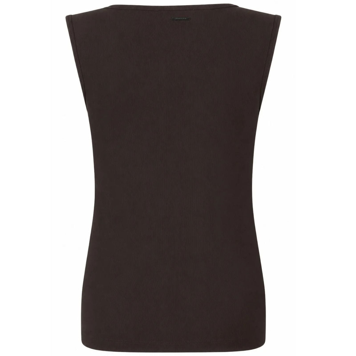 Espresso travel mouwloze rib top Suus - Capuchon Fashion