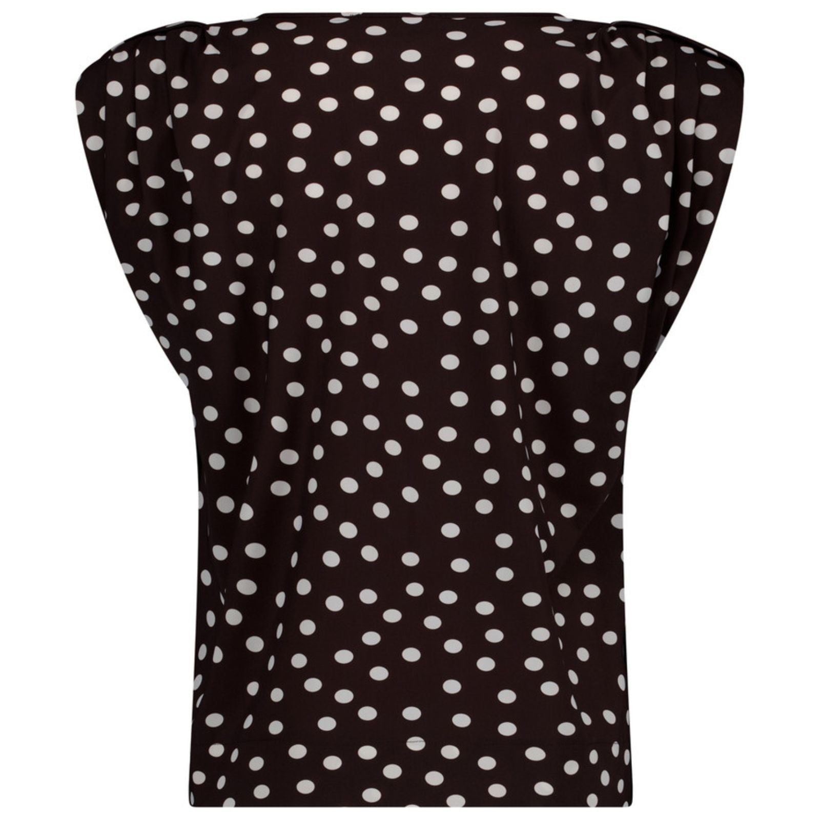 Espresso travel v-neck top Leone dot - Capuchon Fashion