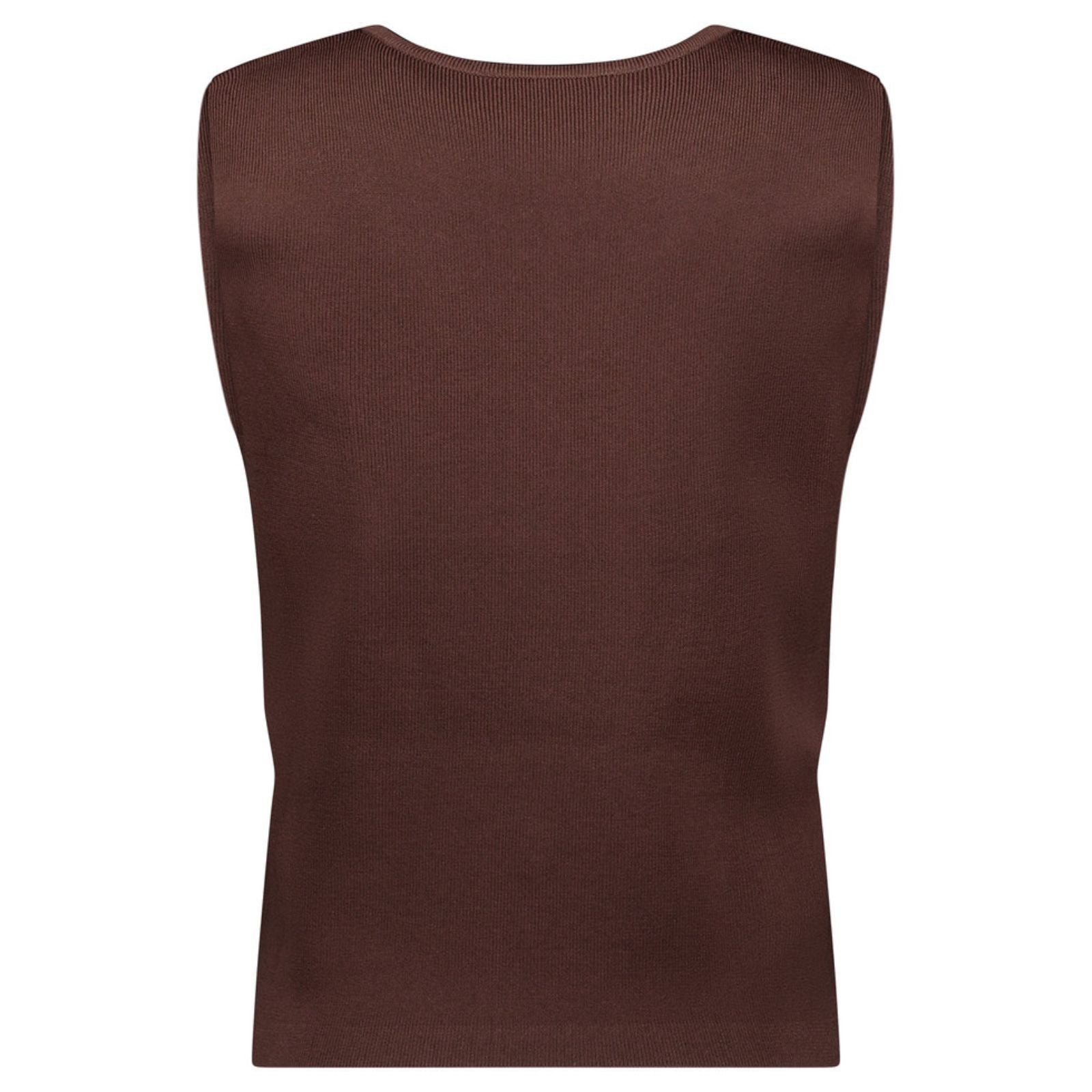 Espresso v-hals knitted gilet Fenna - Capuchon Fashion