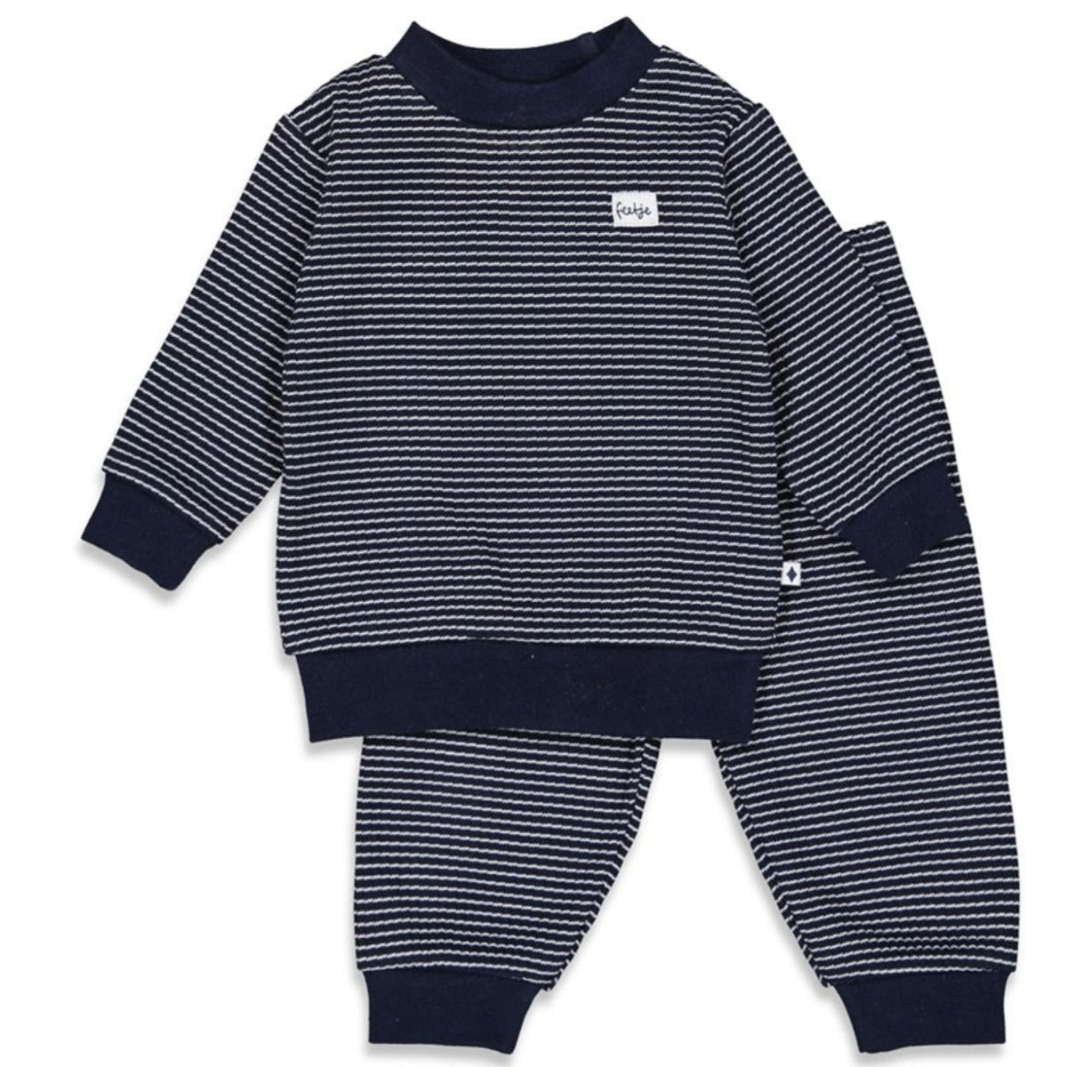 Royal Blue gestreepte wafel pyjama