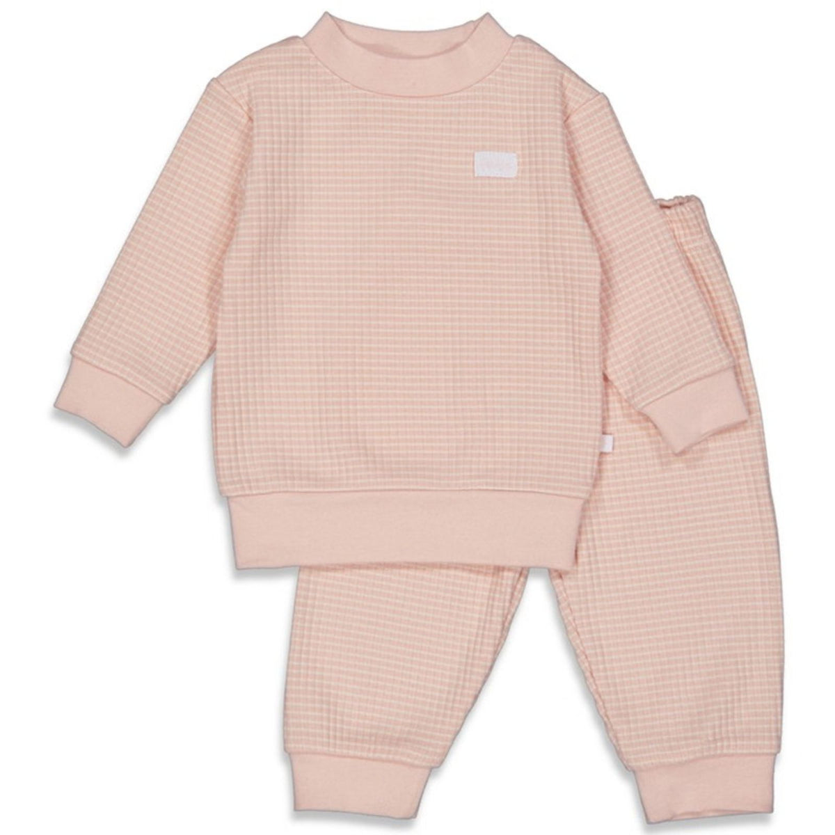 Oud roze gestreepte wafel pyjama