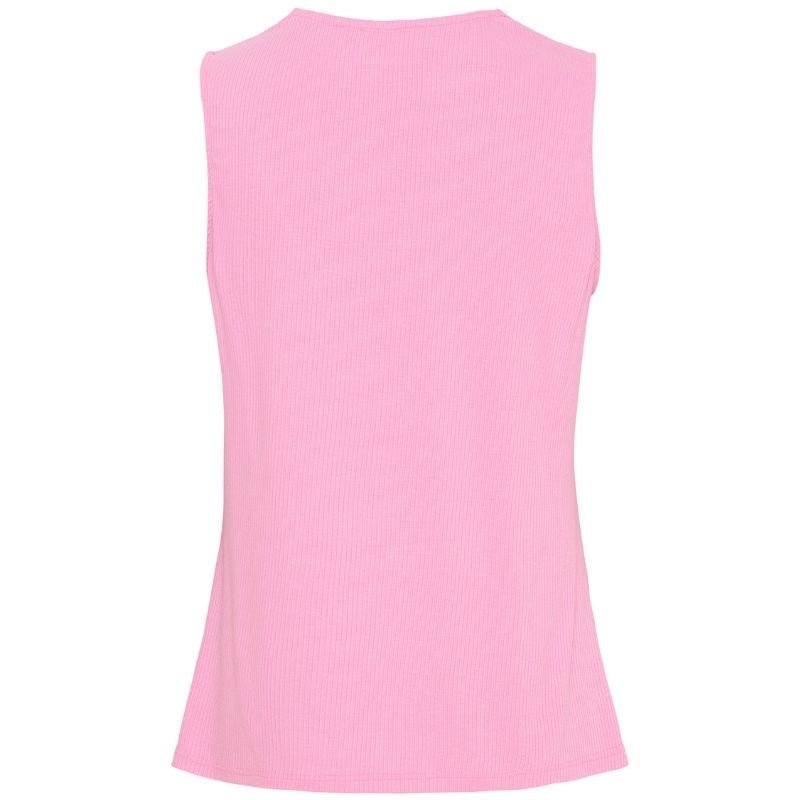 Felroze v-neck mouwloze top Dee - Capuchon Fashion