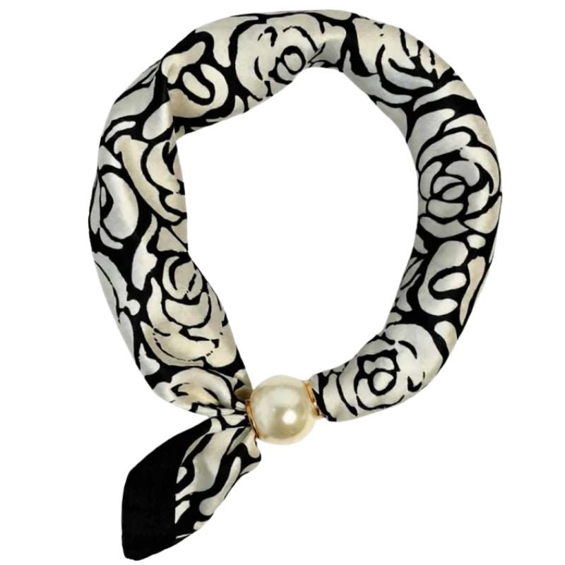 Flower black parel sjaaltje Chloe - Capuchon Fashion