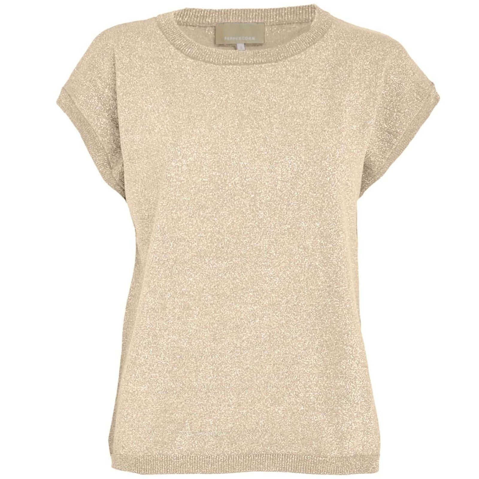 Fog Sand Metallic cap sleeve knit top Remi - Capuchon Fashion