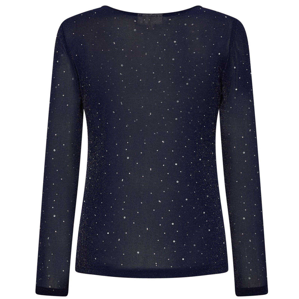 Navy Blazer mesh met rhinestones tee Isso