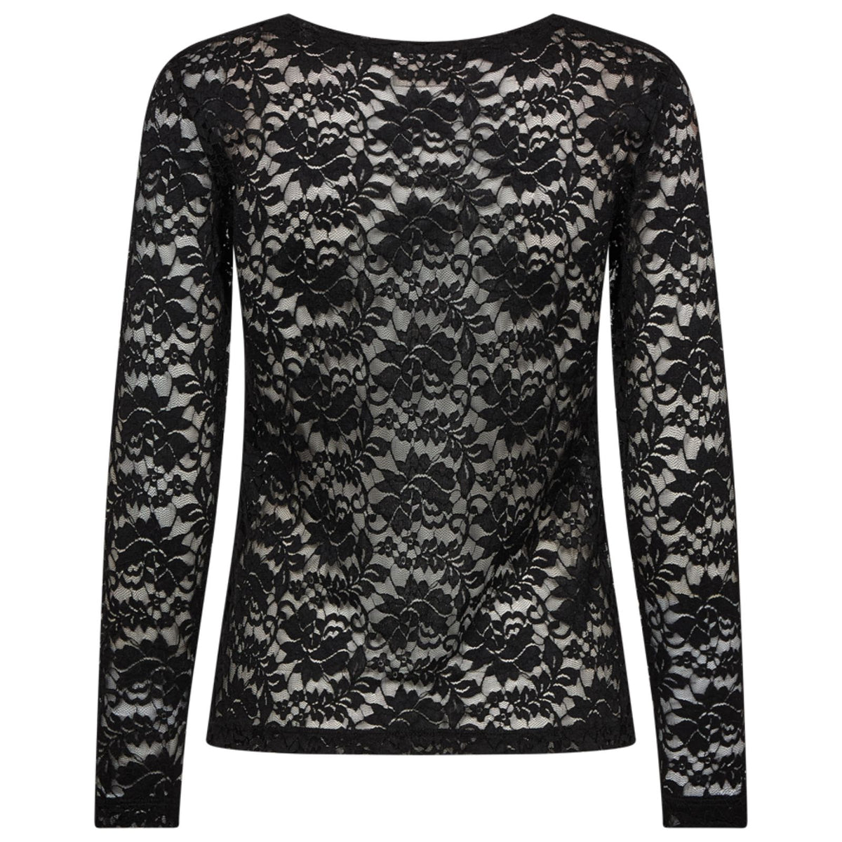 Zwarte kanten longsleeve top Saldo