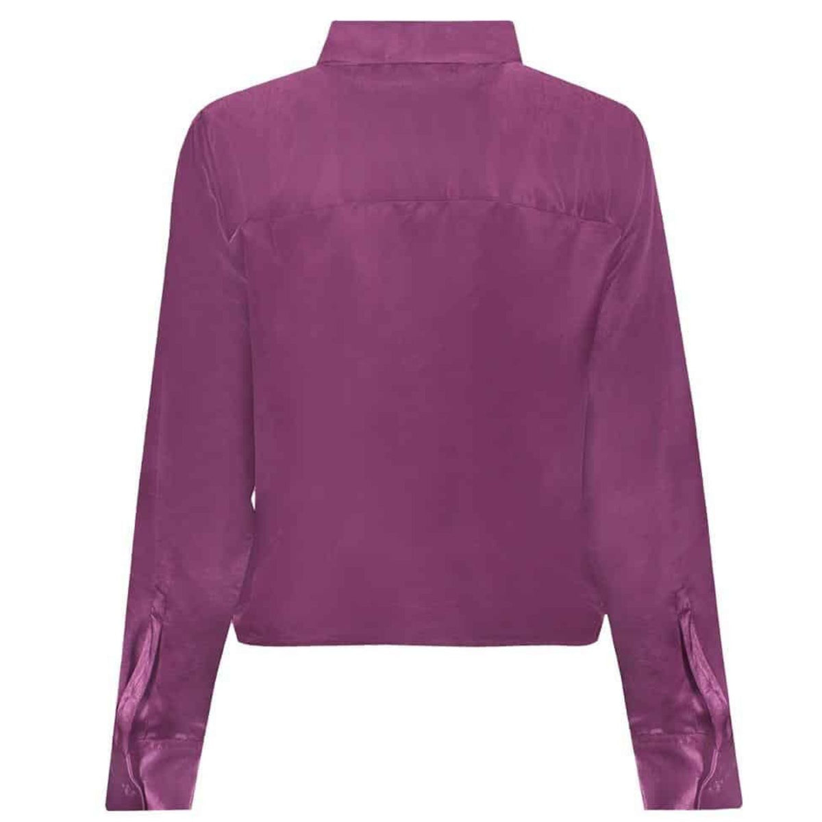 Paarse satijnen blouse met koord 63832