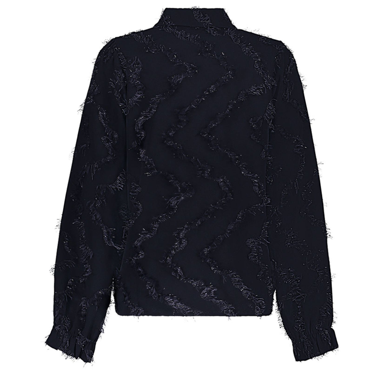 Donkerblauwe blouse met details 63909