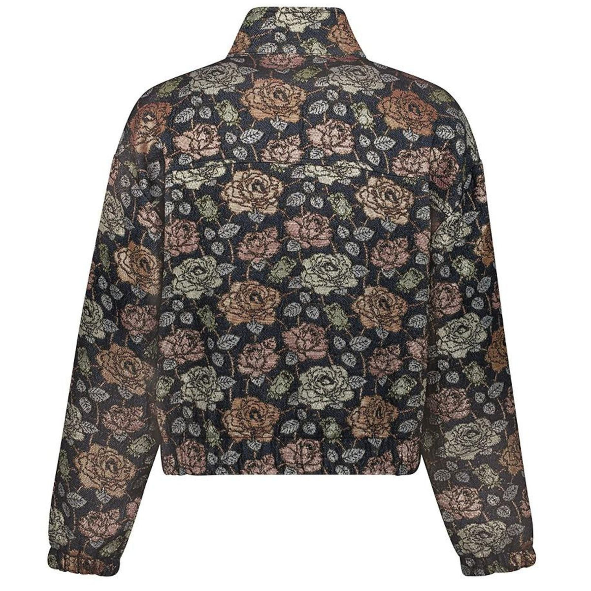 Donkerblauw geprinte jacket 65905