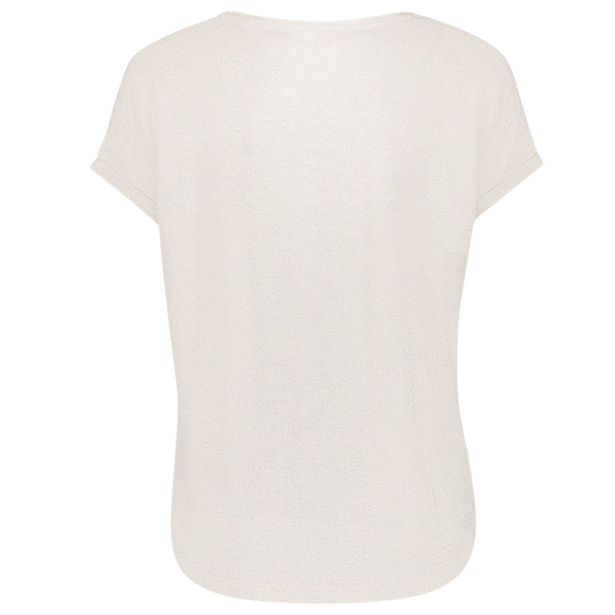 Beige korte mouw shimmer top 62549
