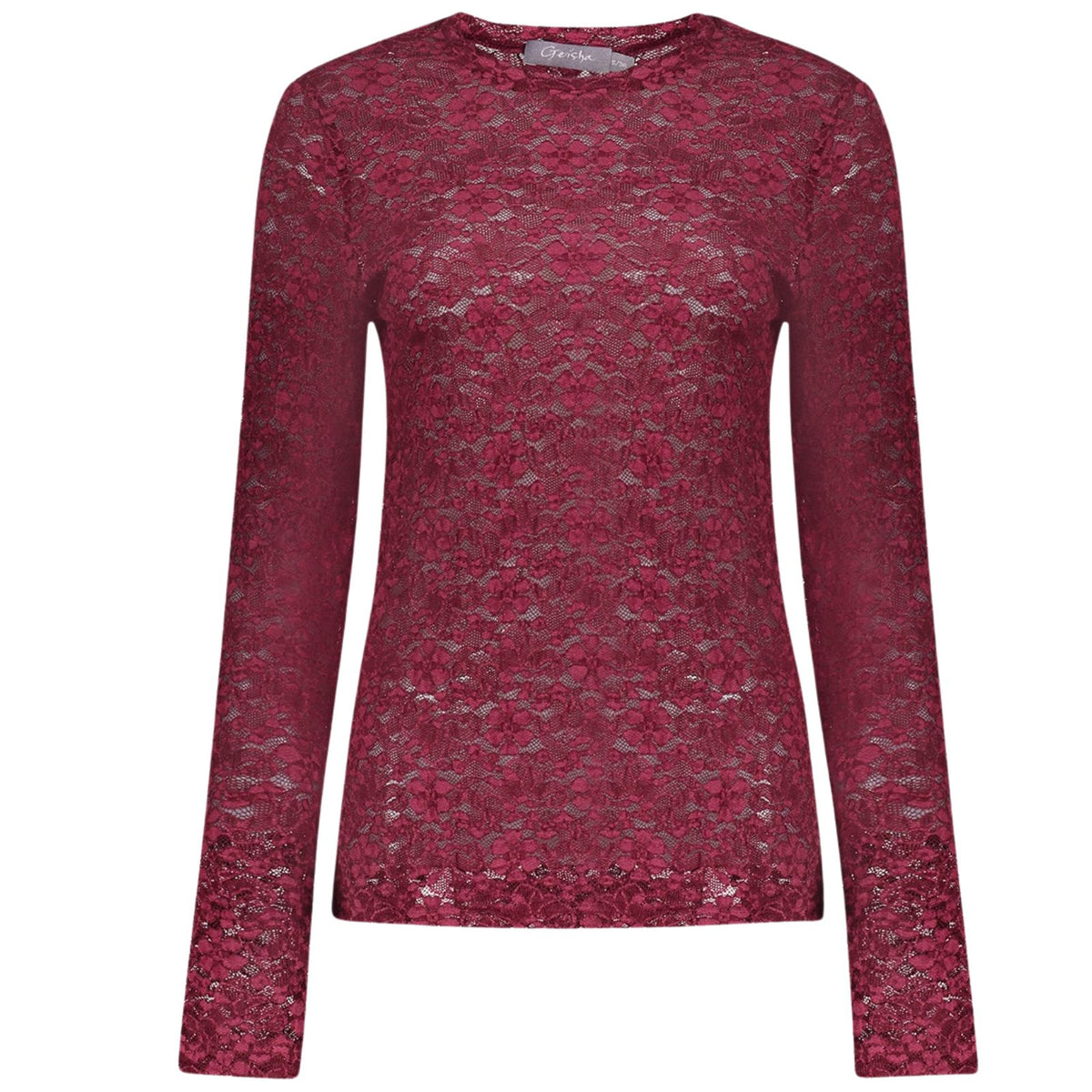 Bordeauxrode kanten top lace 62586