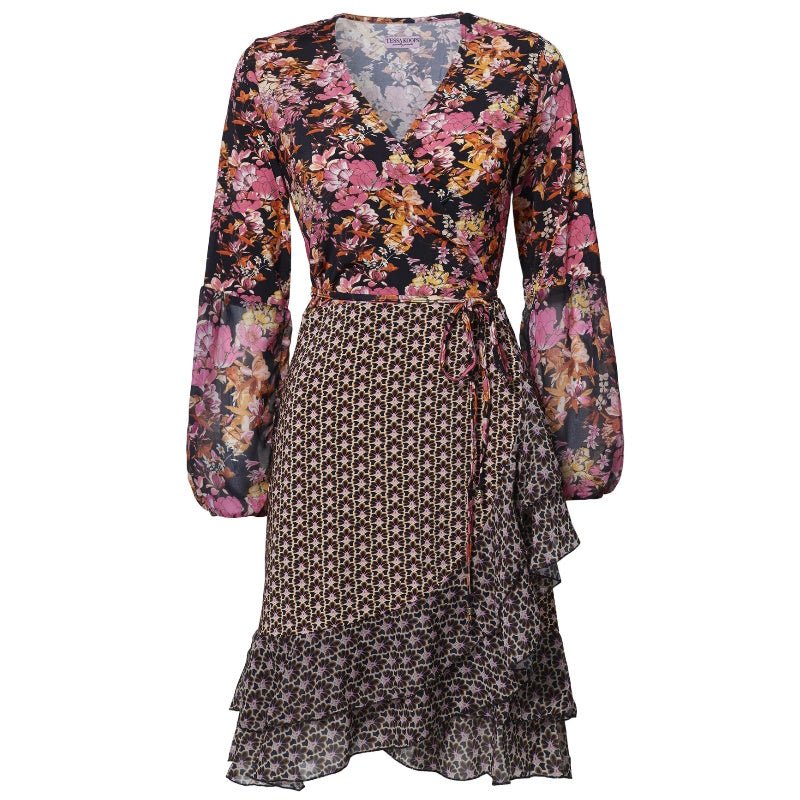 Geprinte jurk Indy Veneza Flower - Capuchon Fashion