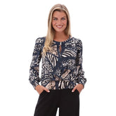 Geprinte top rond Z228 - Capuchon Fashion