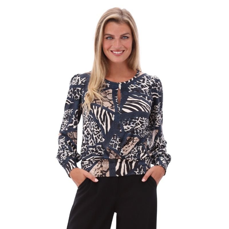 Geprinte top rond Z228 - Capuchon Fashion